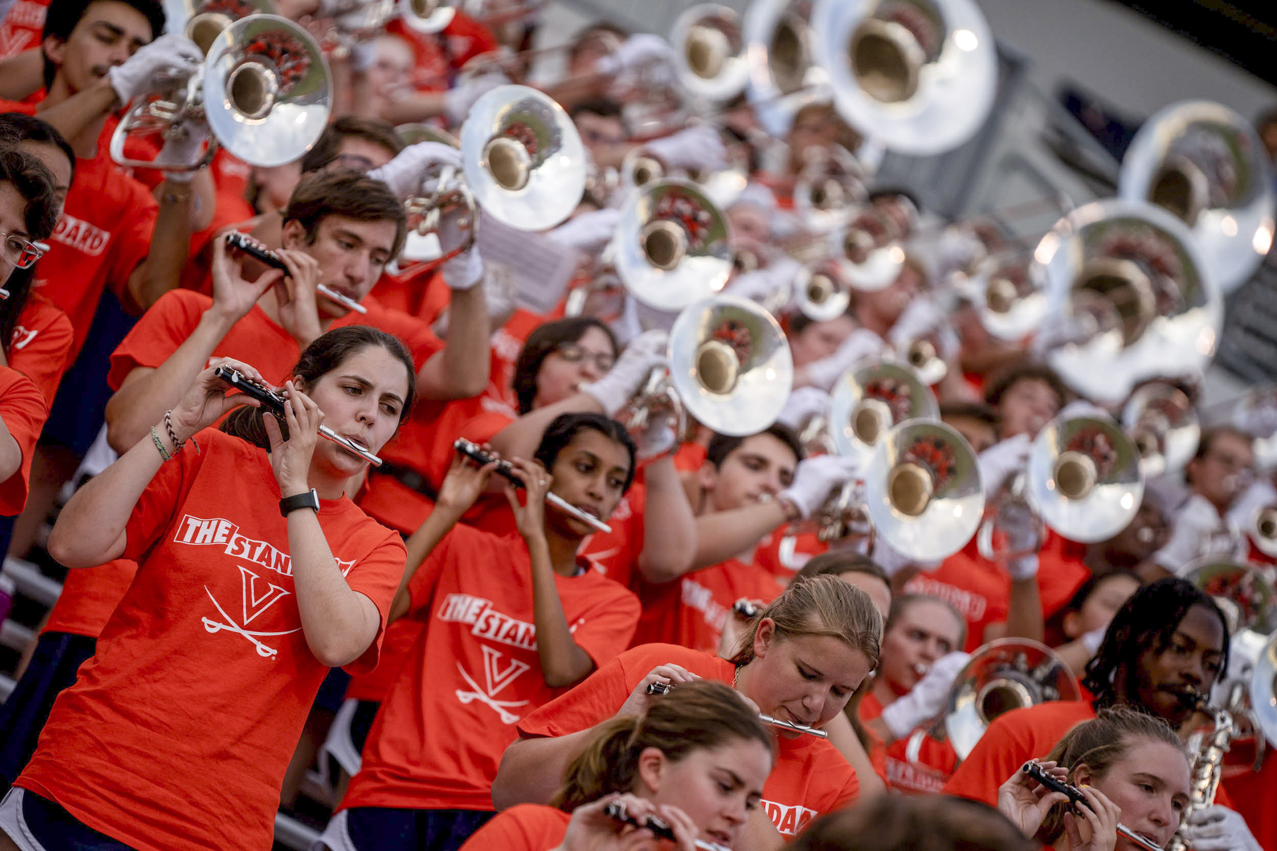 UVA pep band playing in the stands