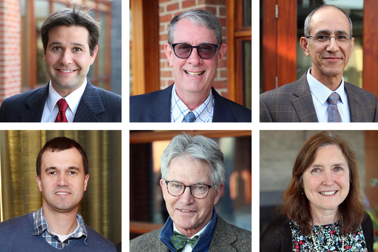 The Jefferson Scholars Foundation honored faculty members, from left (top row) Gavin Garner, David Gies and Kambiz Kalantari; (bottom row) Gary Koenig, George Overstreet and Lisa Reilly. (Jefferson Scholars Foundation photos)