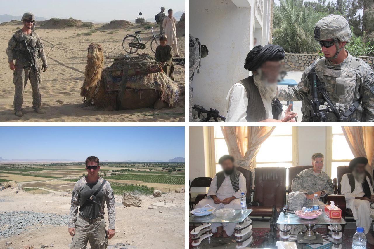 4 images of Joe Cooper in Afghanistan working