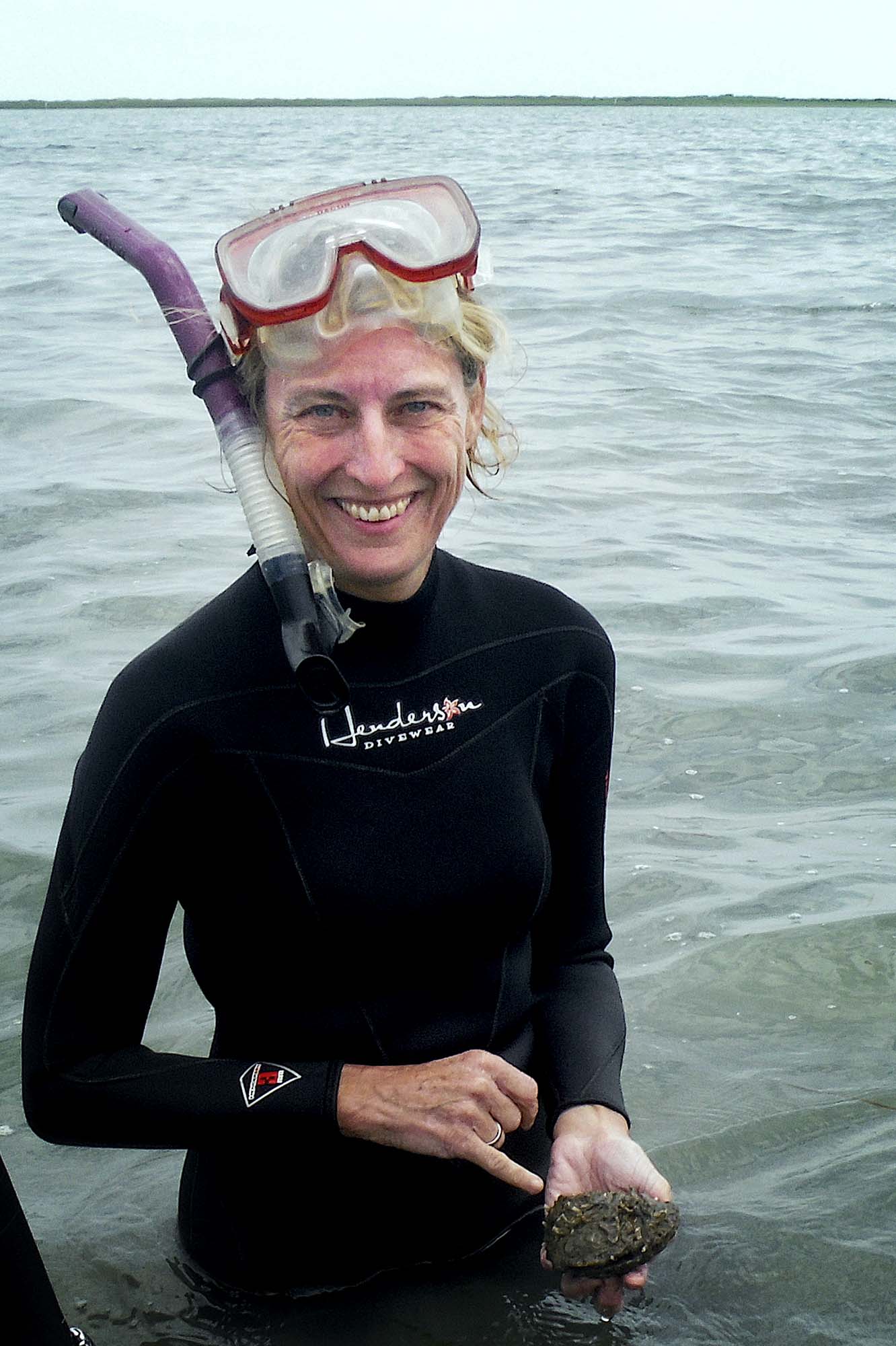 Karen McGlathery in snorkeling gear