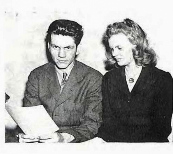Black and white photo of  Kavanaugh with Lucille Townsen