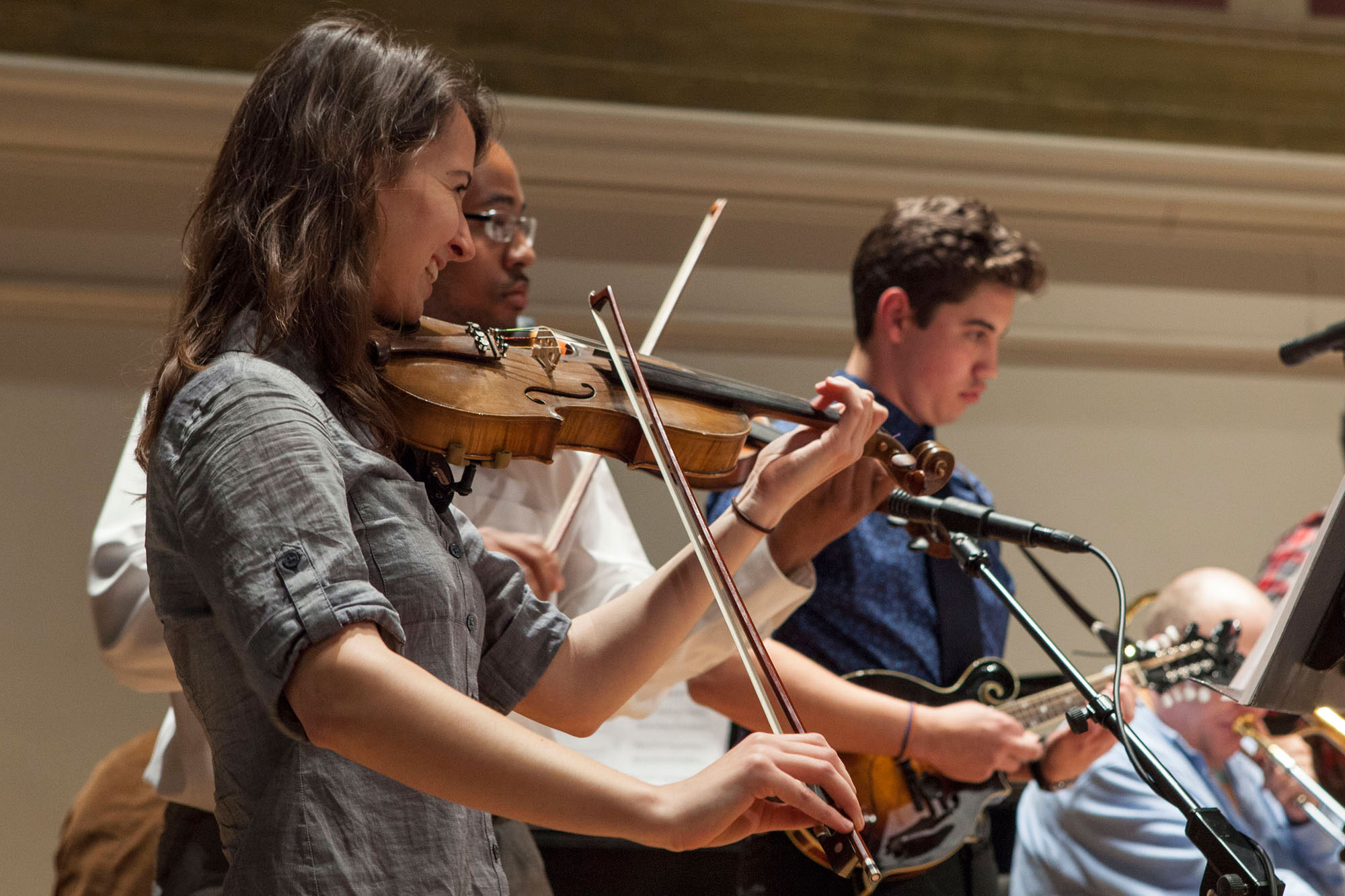 Students rehearsed weekly for the concert, and spent the past week rehearsing with guest artists Lurje and Shneyveys.