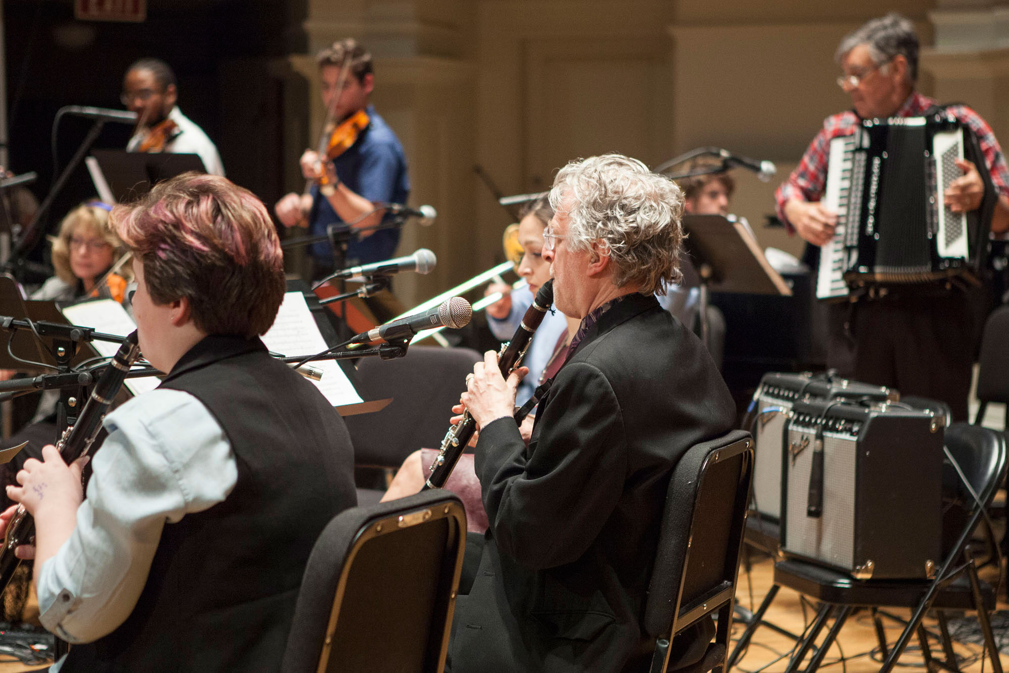 Rubin, second from left, on the clarinet.