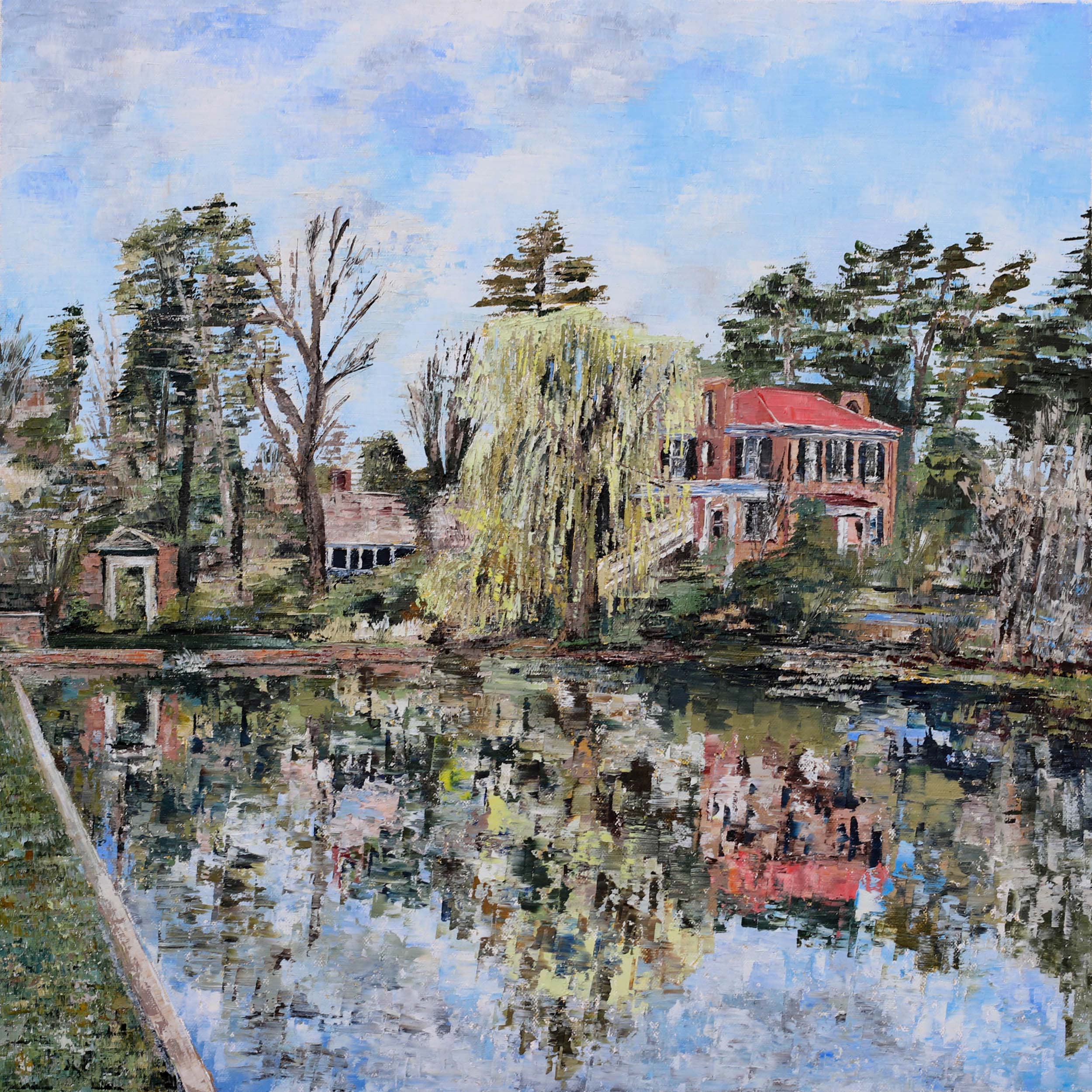 painting called ”Willow on Dell Pond,” is a willow tree overlooking a pond