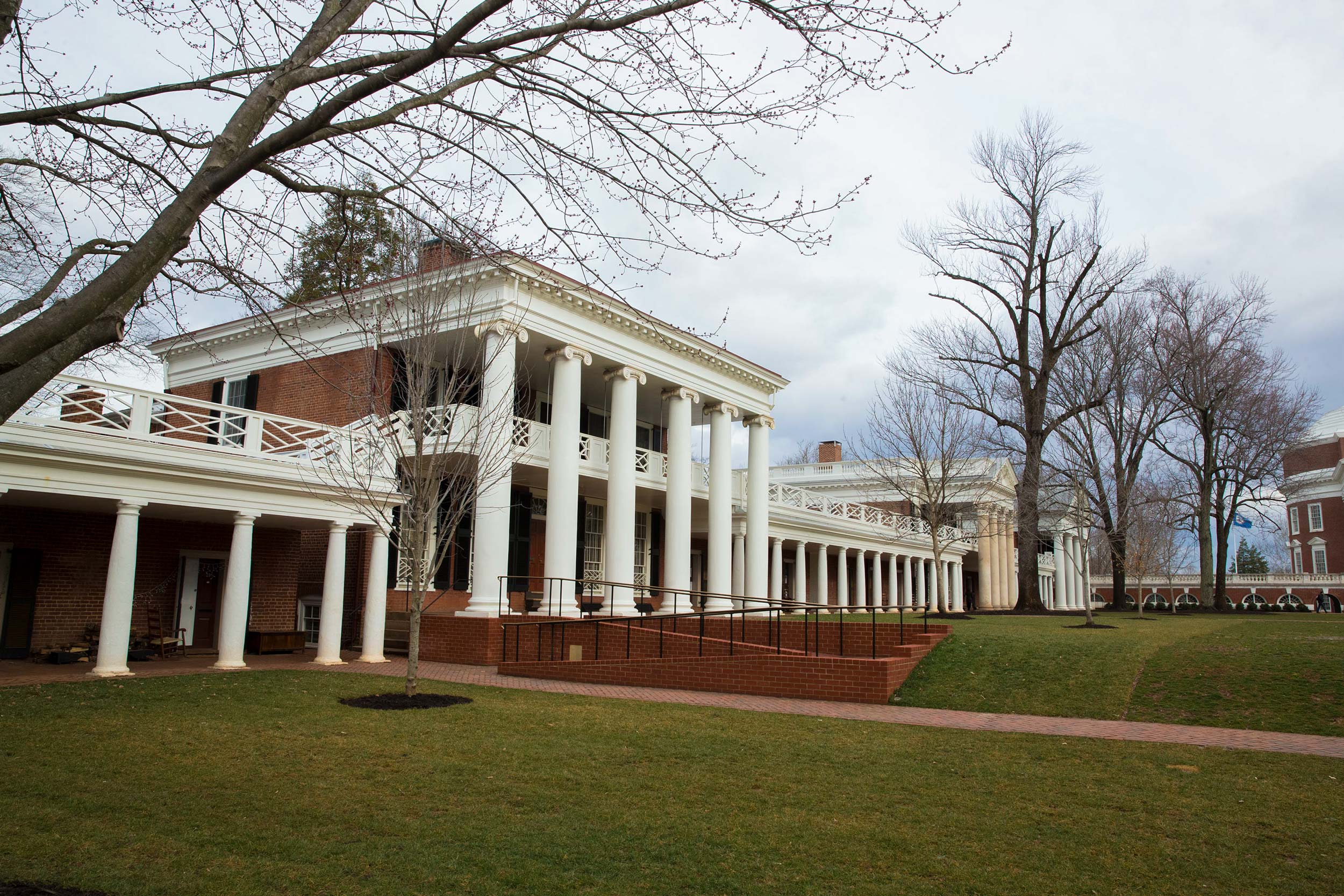 The new brick ramps on the Lawn