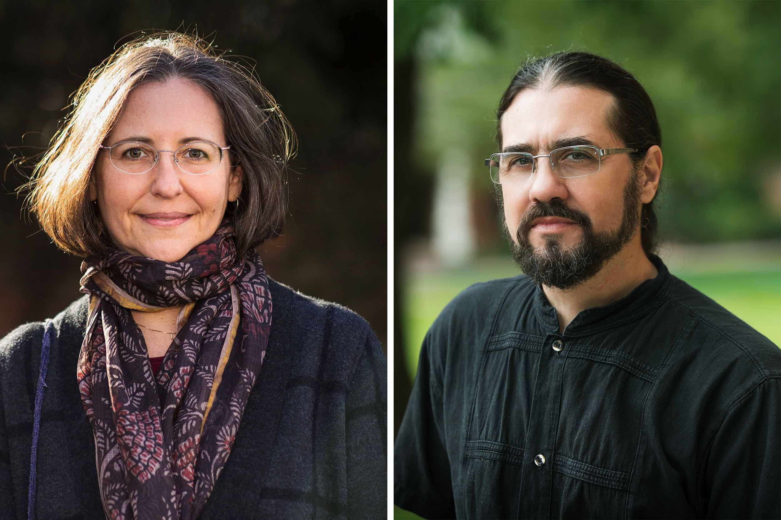 Headshots Lise Dobrin, left, and Mark Sicoli, right