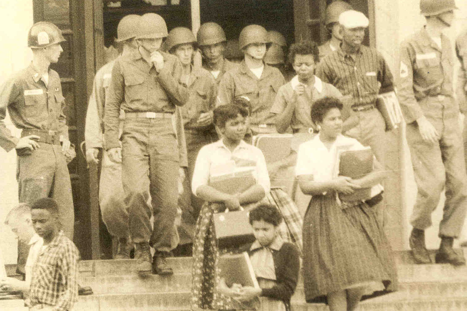 One of Mims’ favorite books is “Warriors Don’t Cry,” by Melba Pattillo Beals (with lunch box), one of the famed “Little Rock Nine.” 