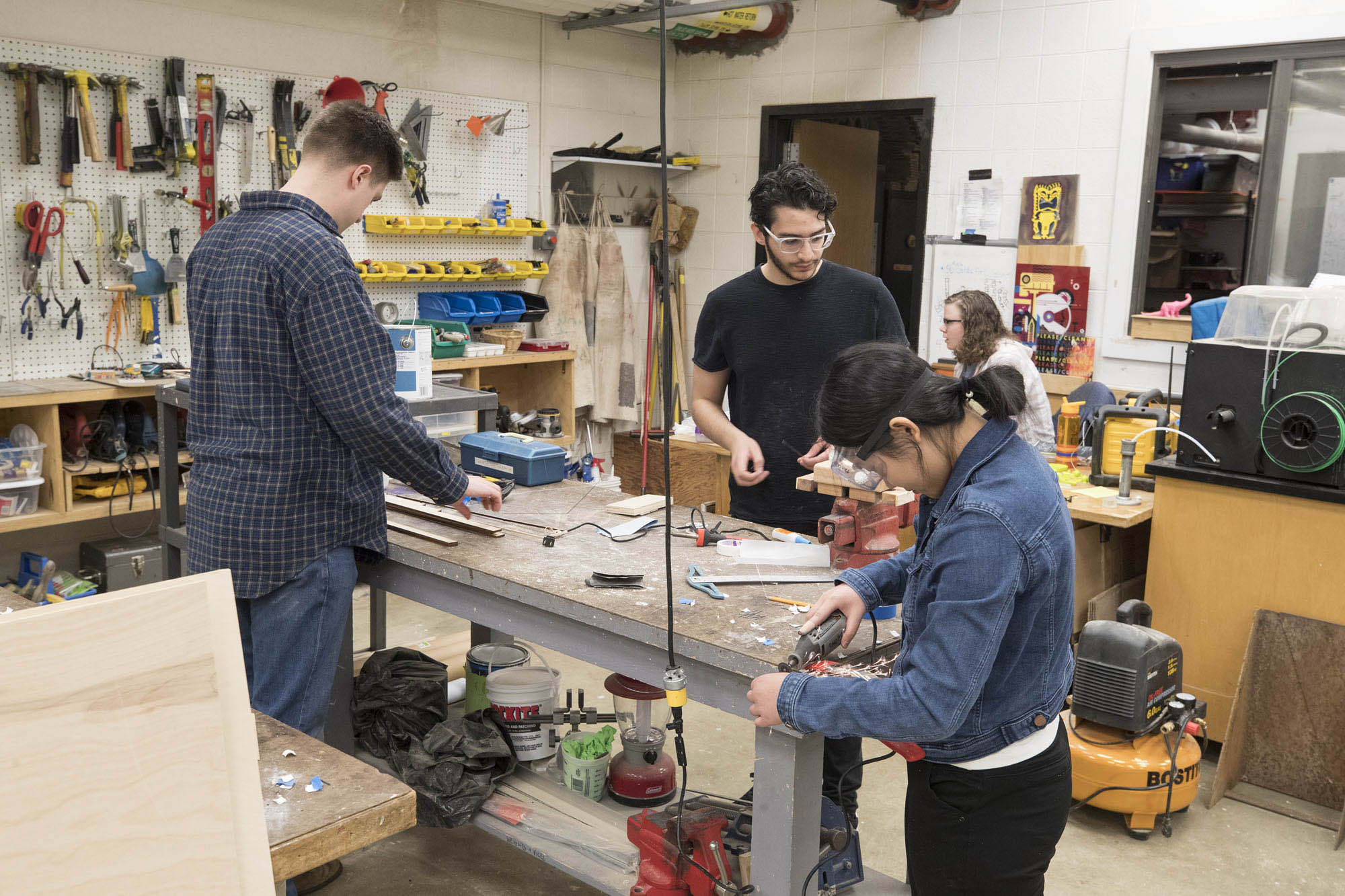 Students working in The Fabrication Lab