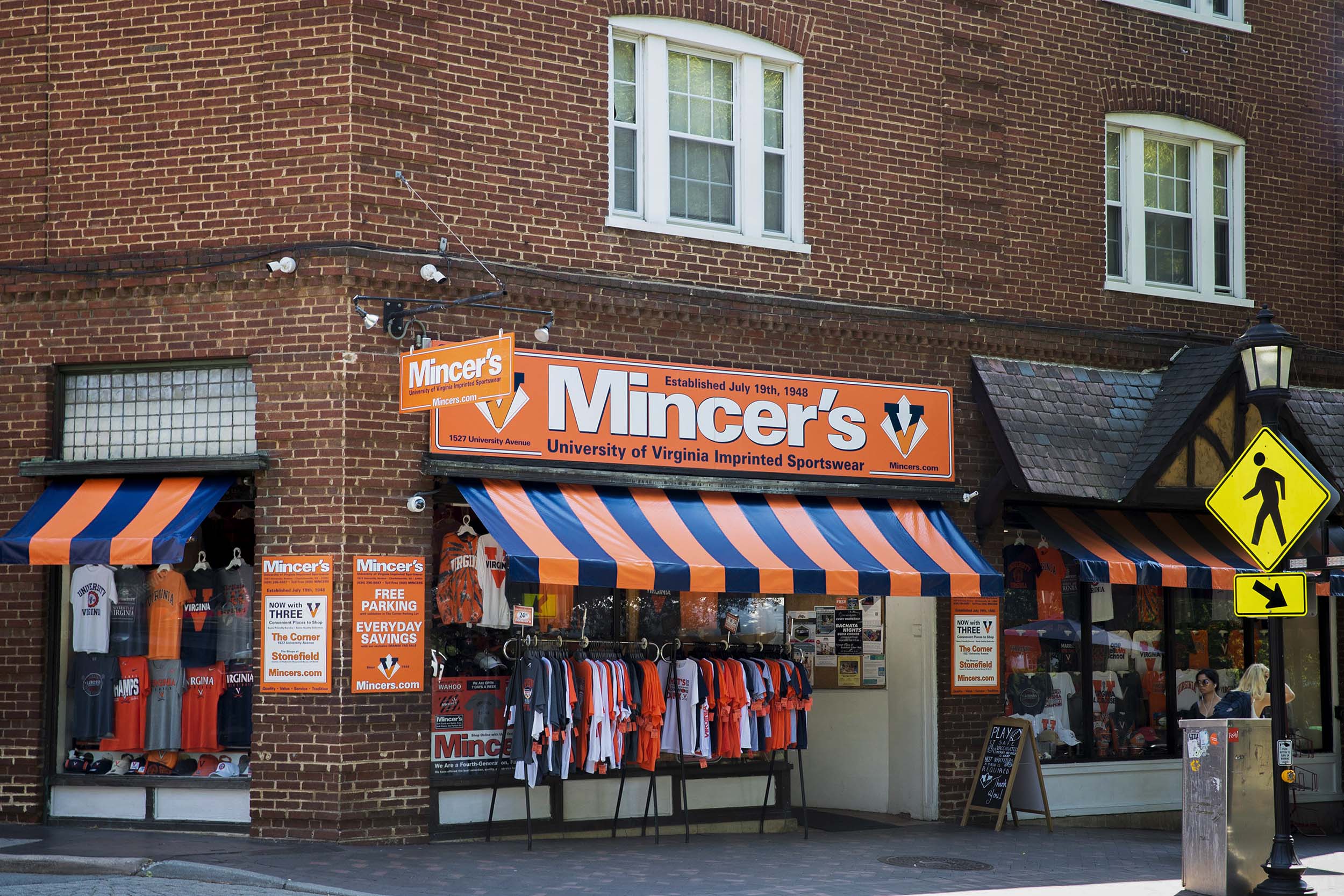 Mincer's store with UVA tshirts on the outside
