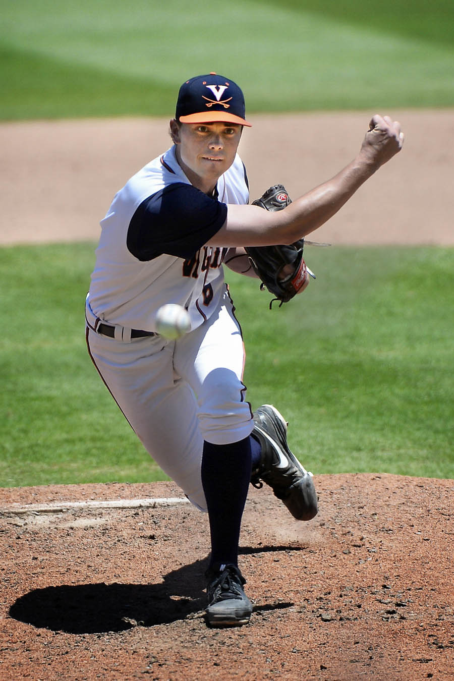 Doughty pitching during a game