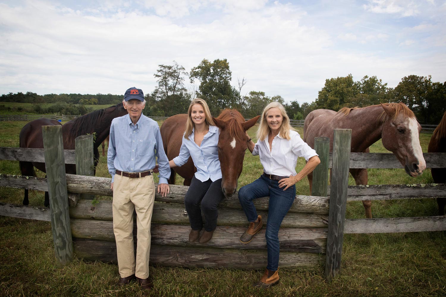  George Greenhalgh, left, with his daughter, Meg, and wife, Robin, at their home in Berryville. 