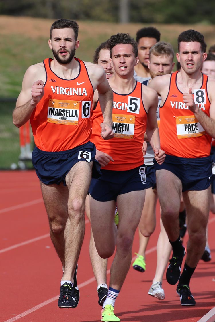 Marsella became the third runner in UVA history to run a mile in under 4 minutes, accomplishing the feat at a 2015 meet at Boston University. (Image courtesy Virginia Athletics)