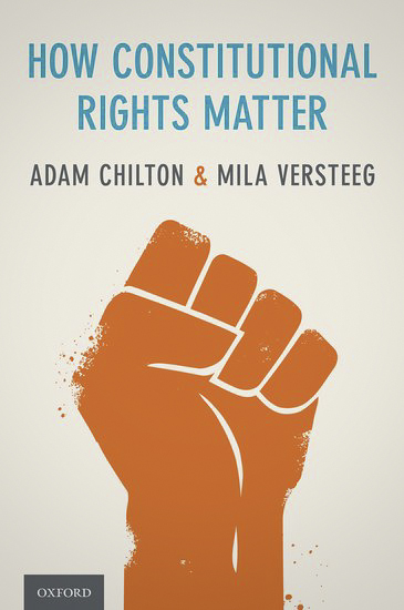 Book cover with an illustrated orange fist that reads How Constitutional Rights Matter