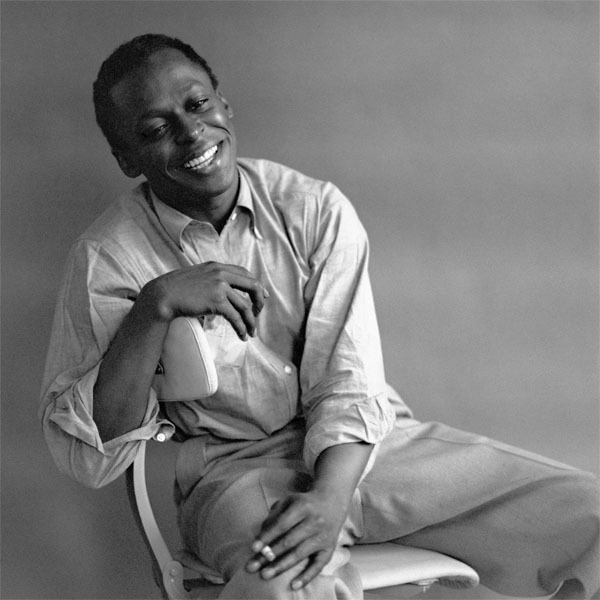 Miles Davis headshot black and white