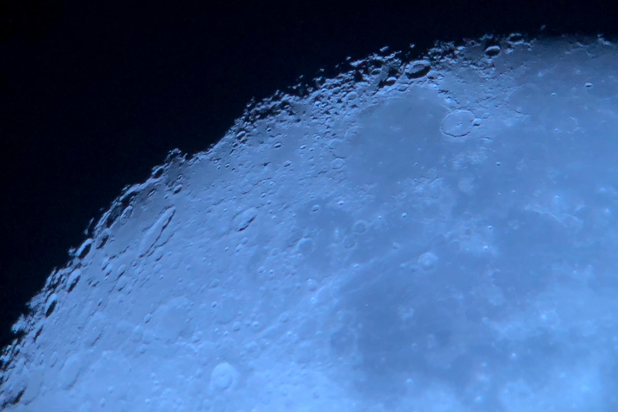 The moon as seen from a telescope