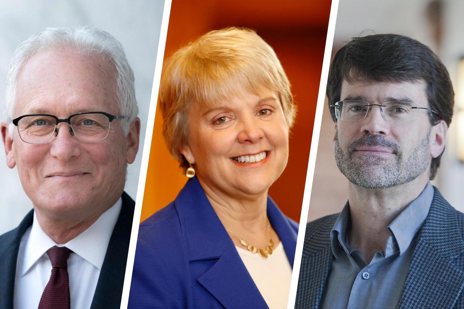 Headshots left to right, J. Stephen Morrison, Margaret Foster Riley and Guian McKee