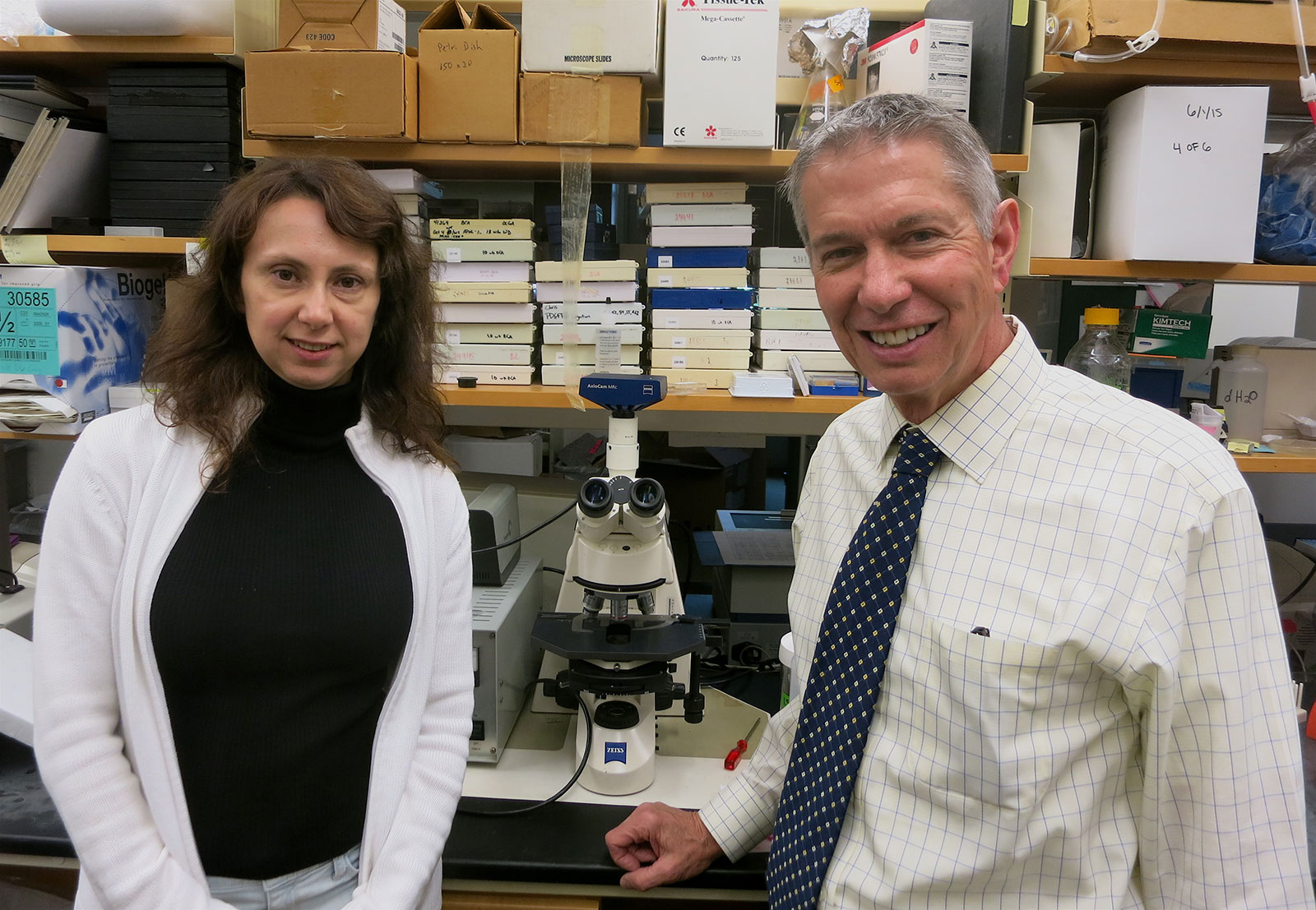 UVA researchers Olga A. Cherepanova and Gary Owens are exploring the role of the Oct4 gene, which was thought to have been inactive after embryonic development, but may play a key role in preventing many diseases of aging.