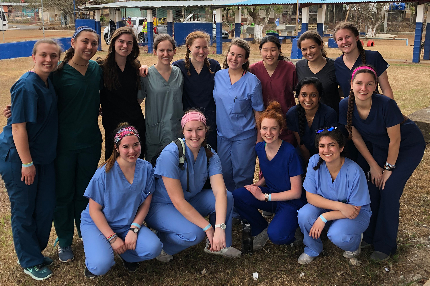 Group of nurses pose together for a group photo