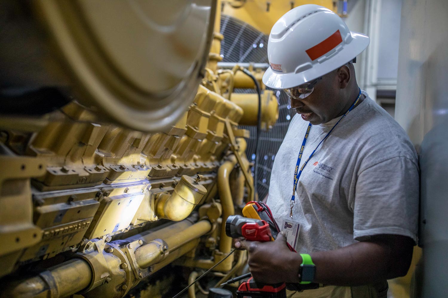 Chege working on pipes