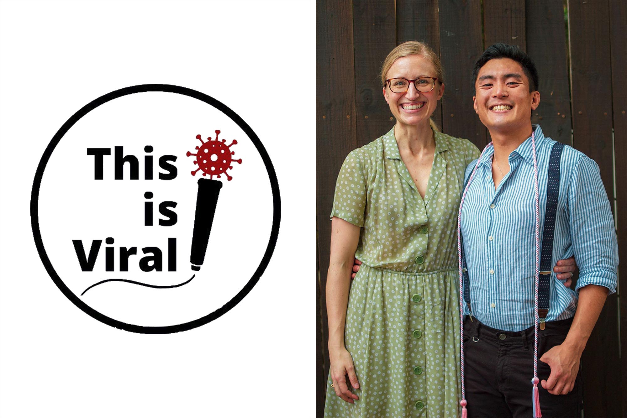 left: This is Viral, right: Dr. Kathryn Quissell, left, with Paco Abiad, right, pose for a picture together