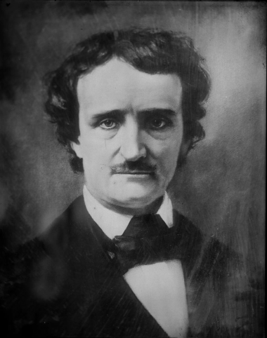 black and white photo of Edgar Allan Poe