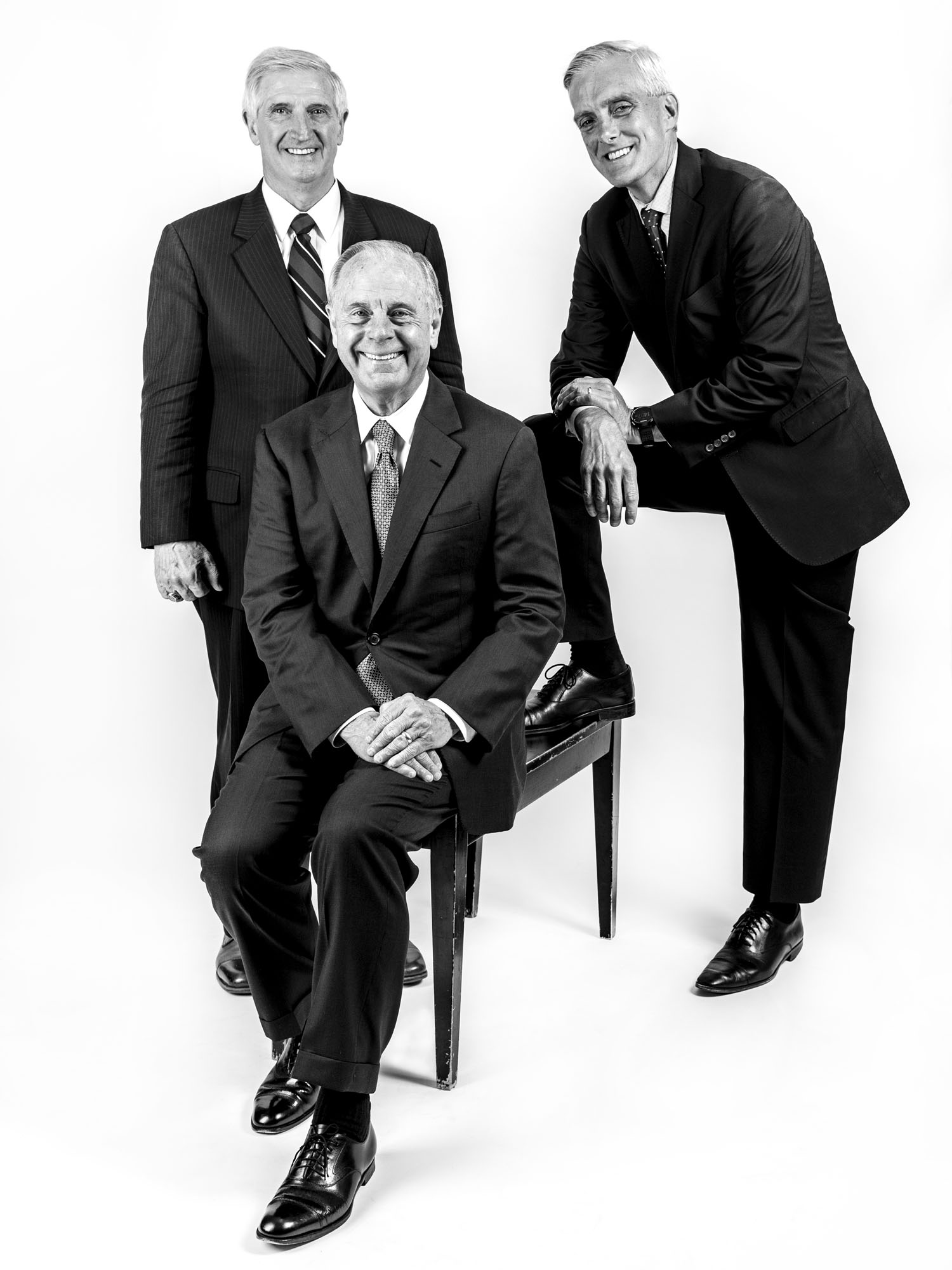 Portrait of Andrew Card, Thomas“Mack” McLarty and Denis McDonough.