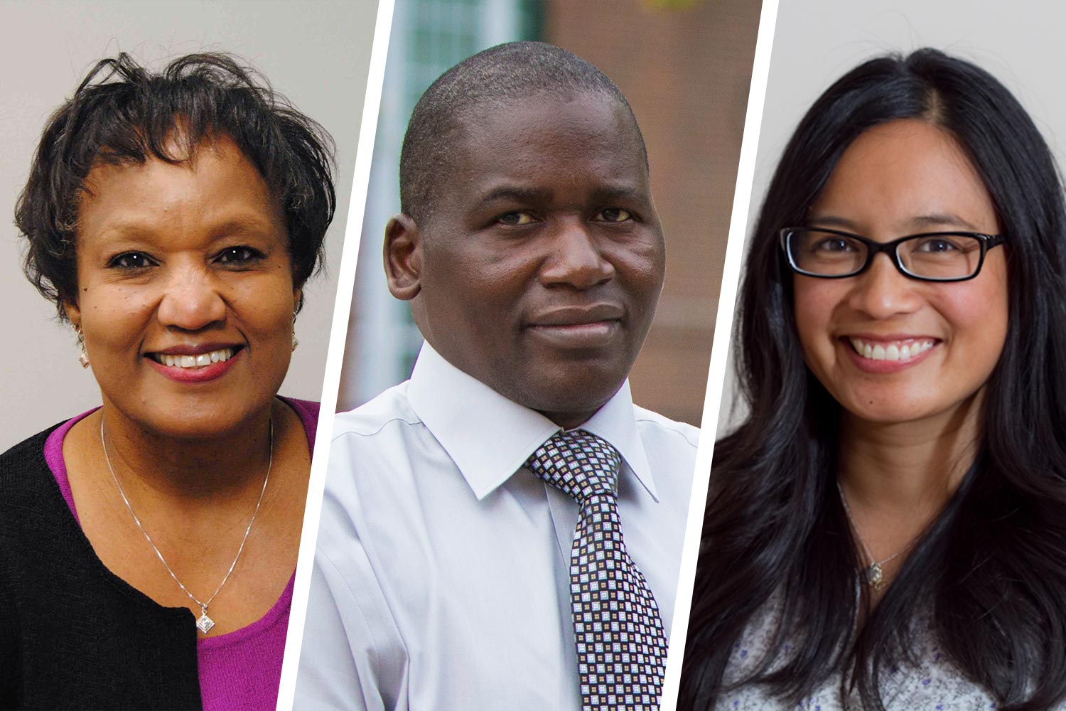 Headshots left to right: Priscilla Brame, Frackson Mumba and Josephine Rodriguez 