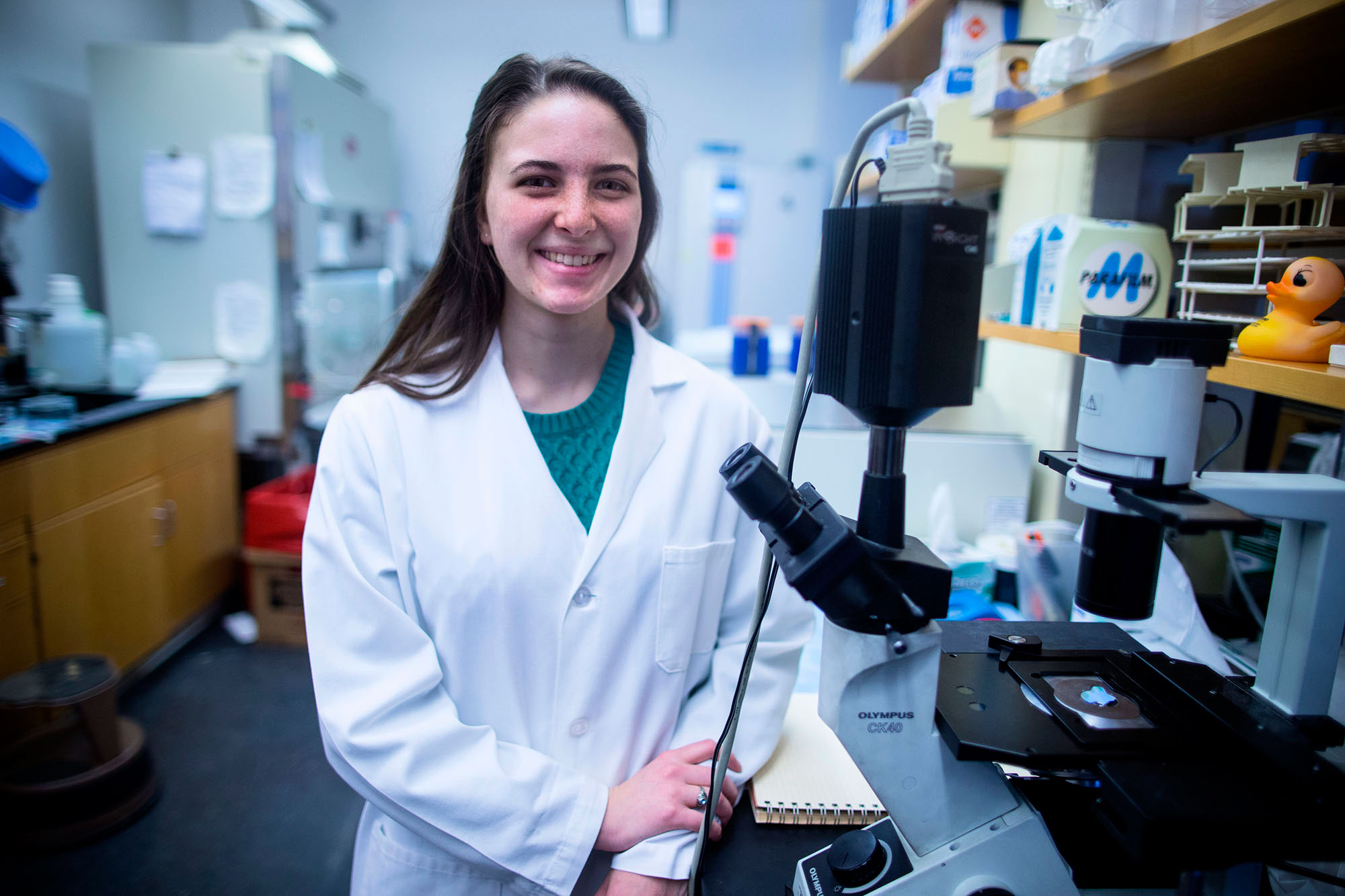 Rachel Stadler, a biomedical engineering major in the School of Engineering and Applied Science, is researching infectious diseases.