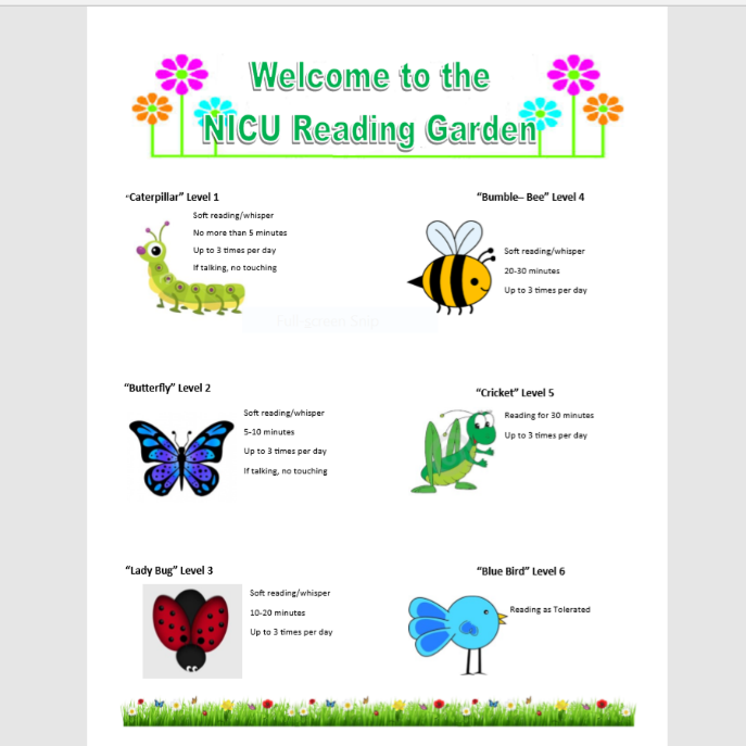 Poster title Nico Reading Garden with illustrations of various insects