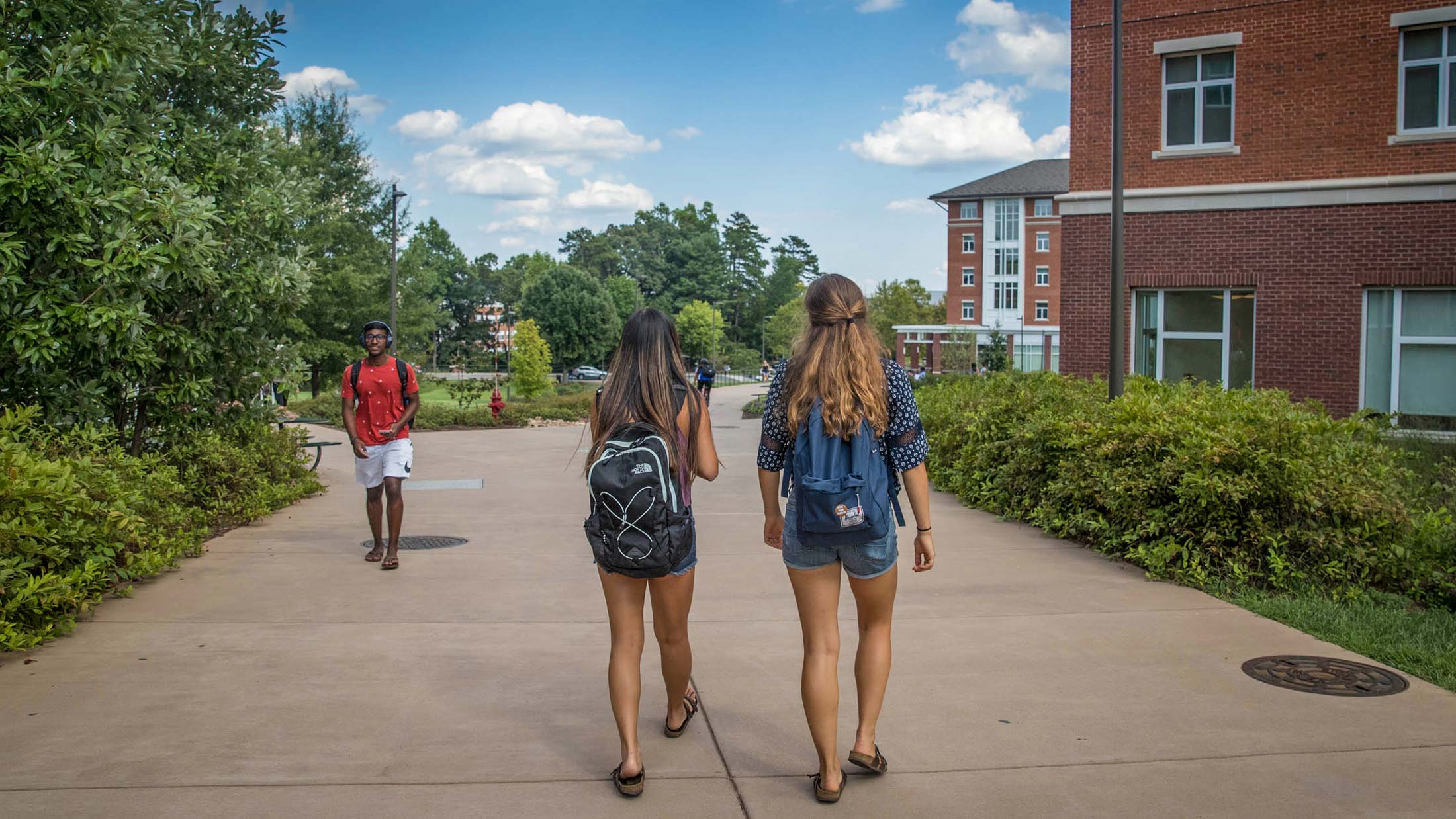 Students walking to and from class