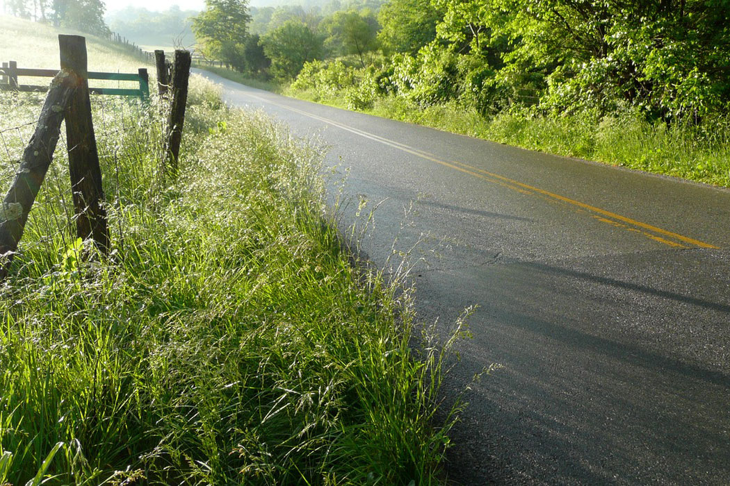County roads lead to fertile fields
