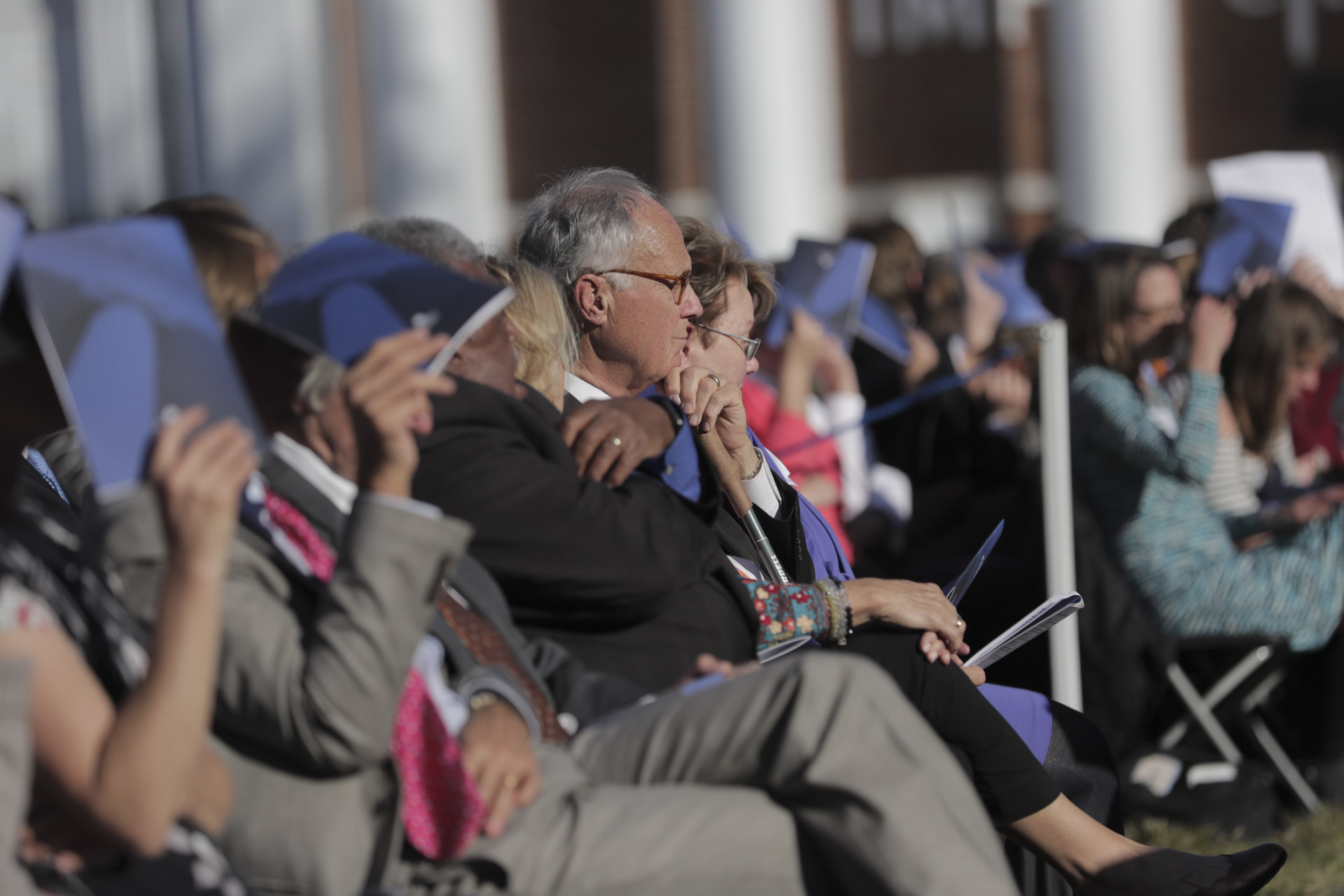 Crowd sitting on the lawn during President Ryans Inauguration