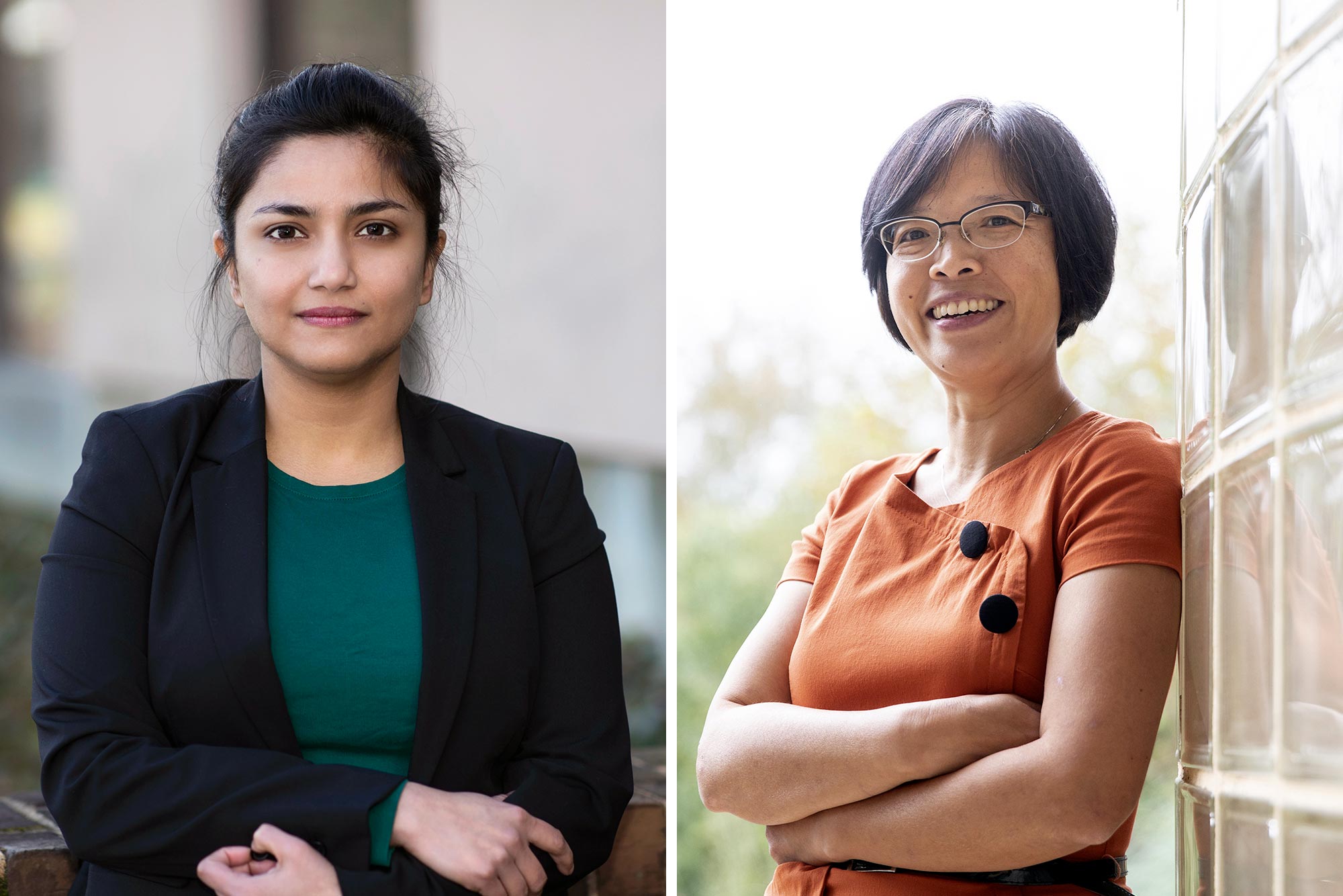 Headshot Shonel Sen, left, and Qian Cai, right