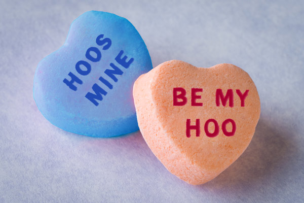 Illustration of UVA themed heart candy