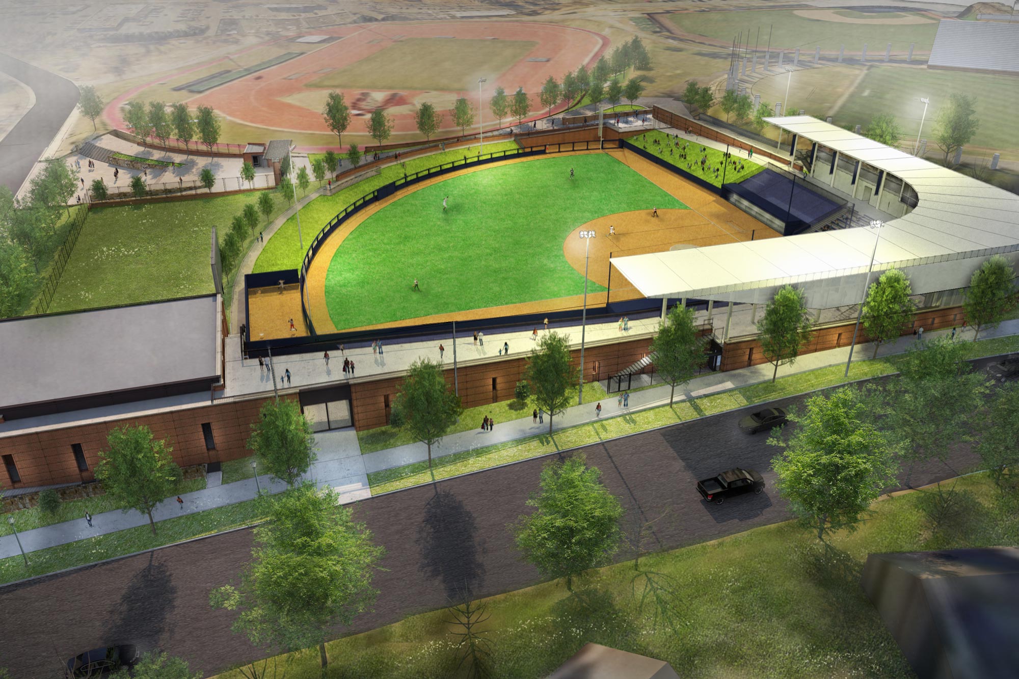 Digital rendering of baseball park