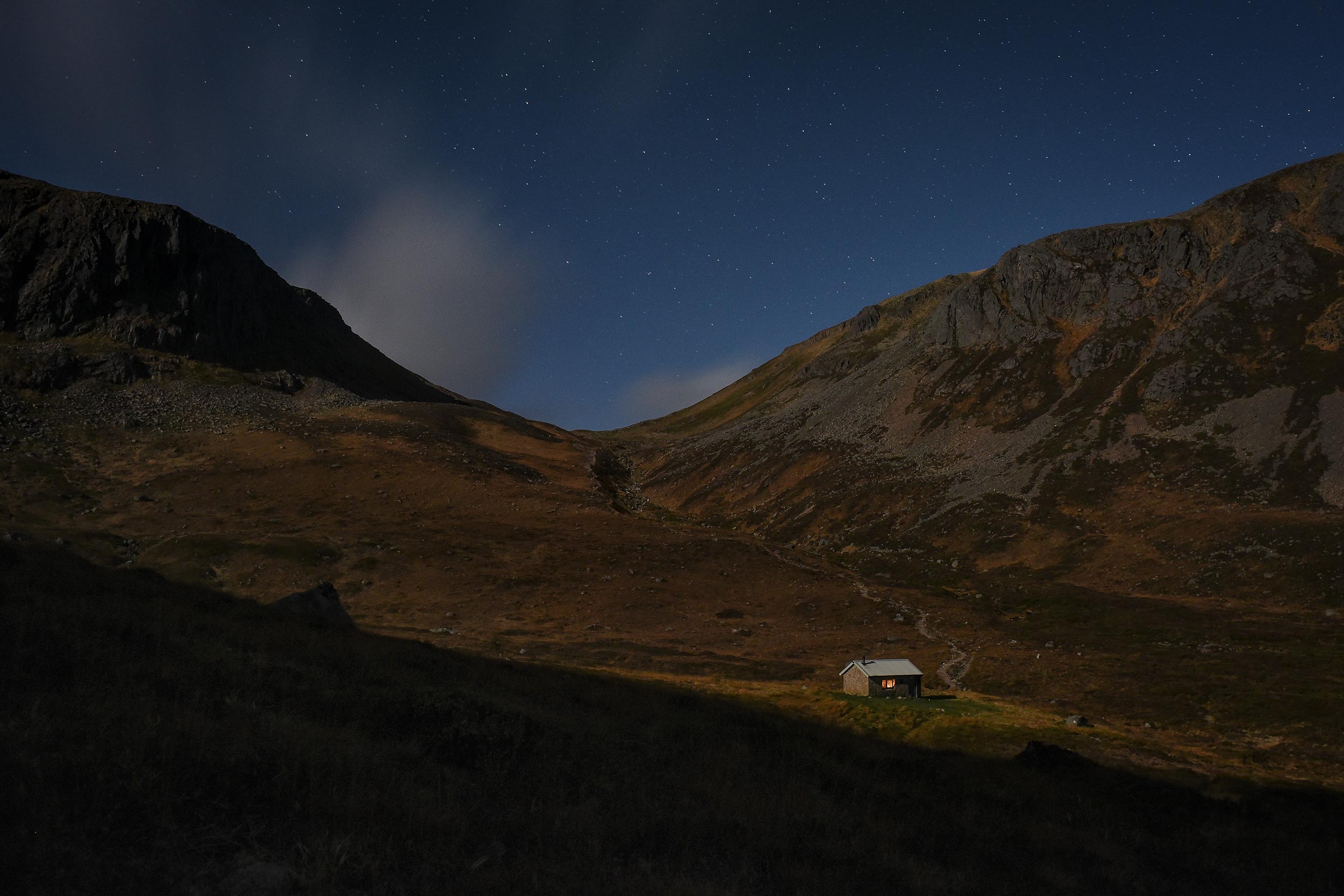 The Hutchison Memorial Hut, in Scotland’s Cairngorms National Park. 