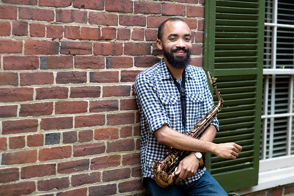 Steven Lewis, a doctoral student in the music department’s Critical and Comparative Studies program, helped bring the history of African-American music to life in the Smithsonian Institute’s newest museum. (Photo by Dan Addison, University Communications)