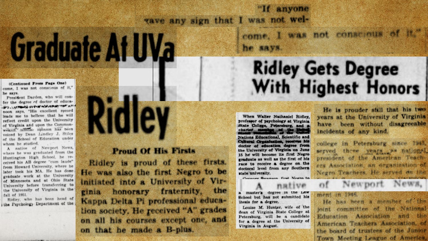 Newspaper clippings about Ridley