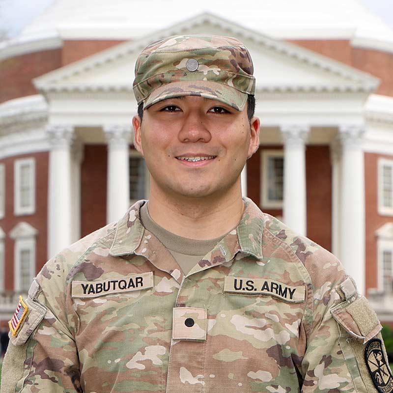 Headshot of U.S. ROTC Army Cadet Azamat Yabutqar