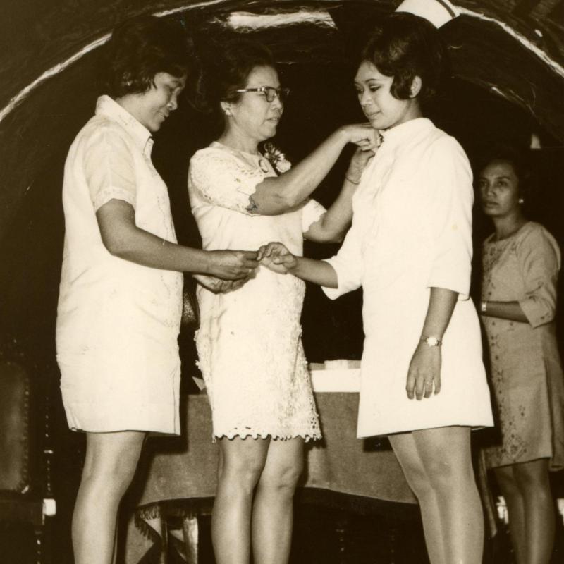 Jolly Capucao at her pinning ceremony