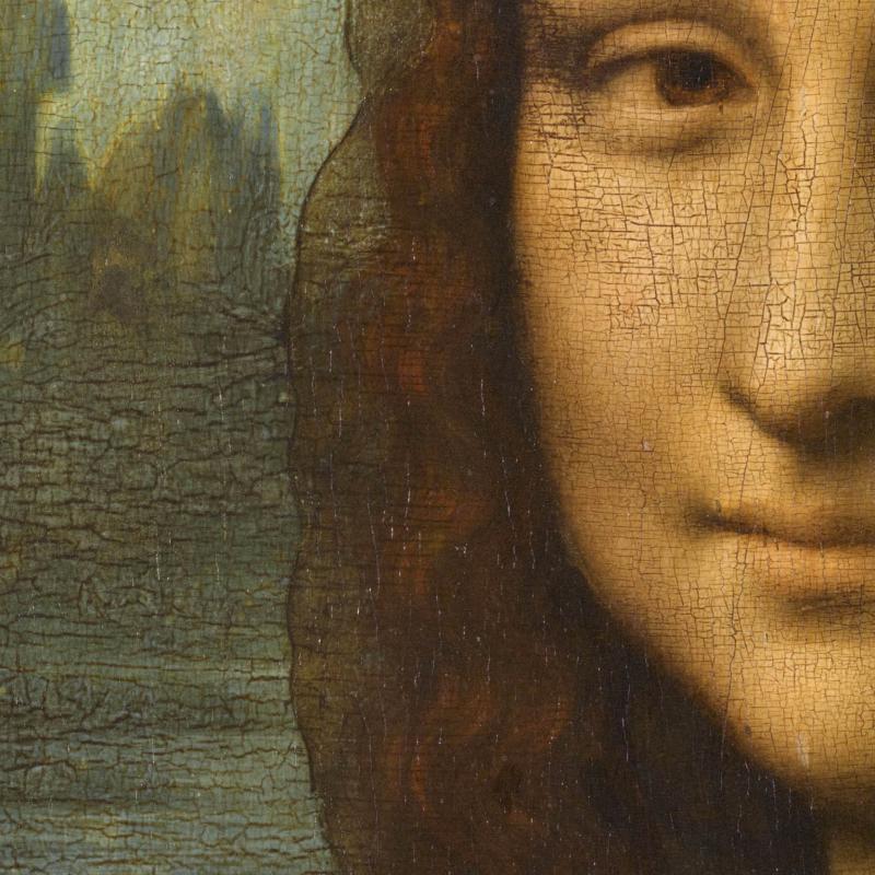 up close picture of the Mona Lisa