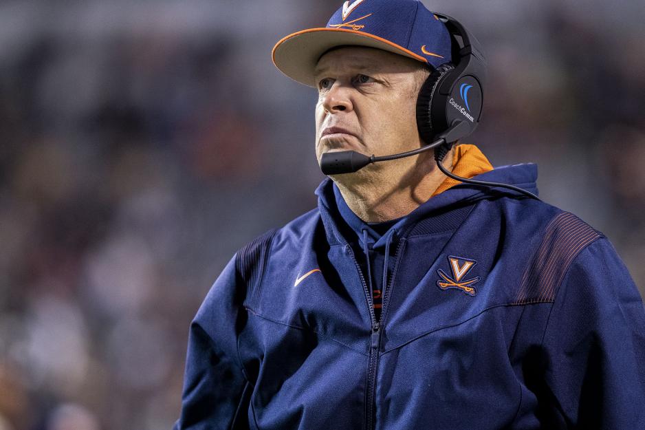 Mendenhall working a game on the sideline