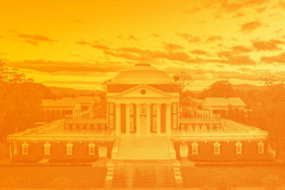 Rotunda with an yellow to orange gradient overly