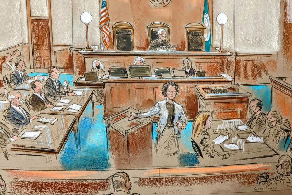 drawing Karen Dunn in Court