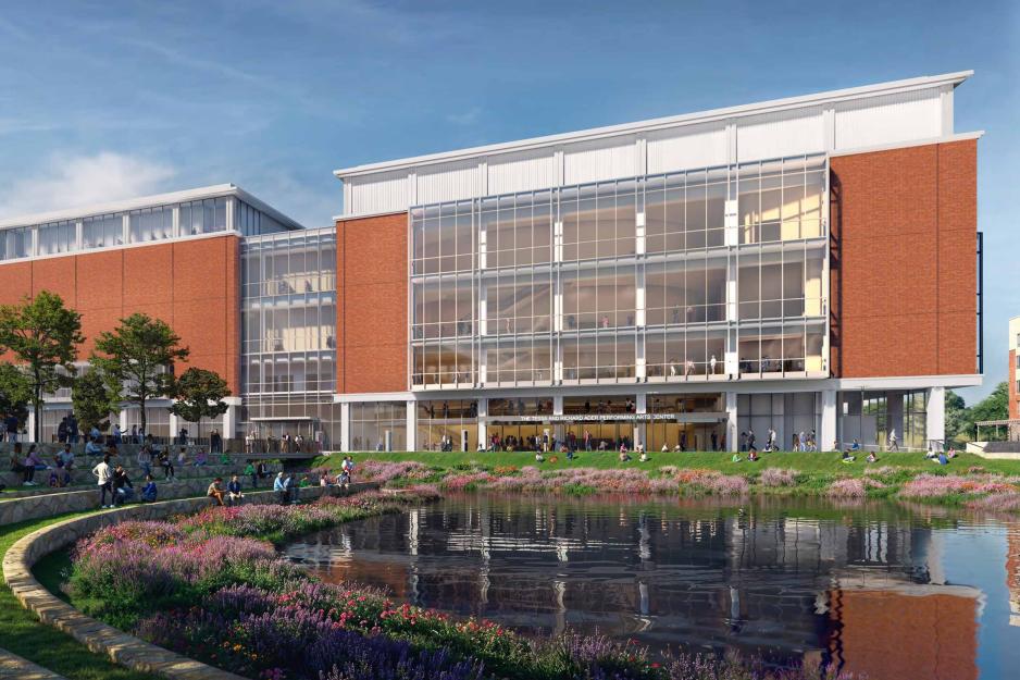 A portrait illustration of the Performing Arts Center model.