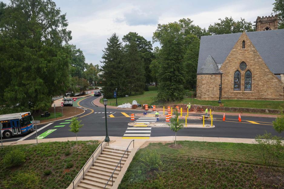 the triangle intersection at McCormick Road at UVA