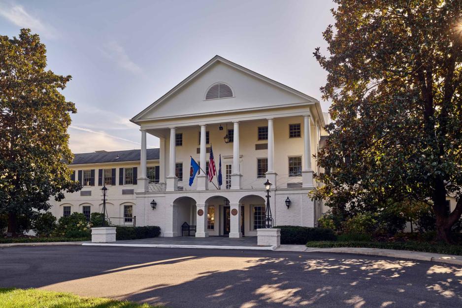 The former Federal Executive Institute property and driveway during late afternoon