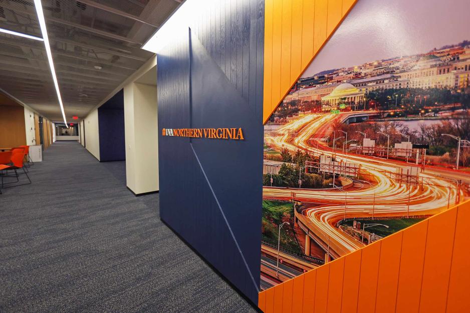 long hallway at the UVA Northern Virginia location