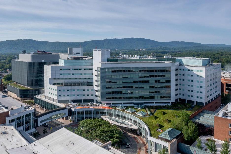 An aerial of the children's hospital