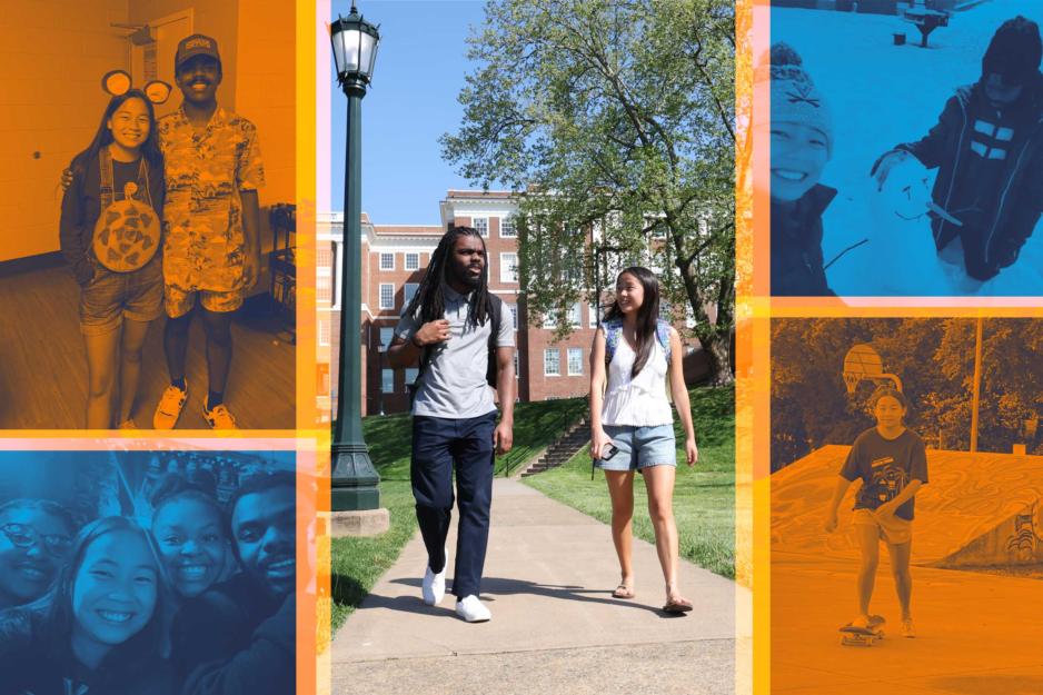 A collage of Andrew Spencer and SuLing Llanes-Trexler through out UVA
